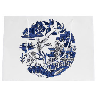 Classic Blue Willow Design Große Geschenktüte