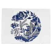 Classic Blue Willow Design Große Geschenktüte (Rückseite)