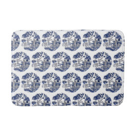 Classic Blue Willow Design Kitchen Rug oder Badematte