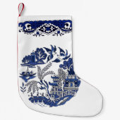 Classic Blue Willow Design Kleiner Weihnachtsstrumpf (Vorderseite)