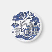 Classic Blue Willow Design Magnet (Vorne)