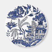 Classic Blue Willow Design Magnet (Vorne)