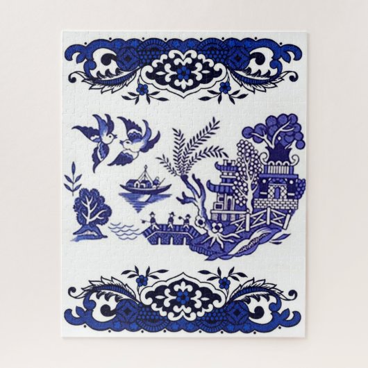Classic Blue Willow Design Puzzle (Vertikal)