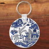 Classic Blue Willow Design Schlüsselanhänger (Rückseite)