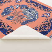 Classic Blue Willow Design Sherpadecke (3/4)