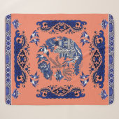 Classic Blue Willow Design Sherpadecke (Vorderseite (Horizontal))