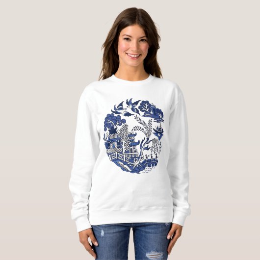 Classic Blue Willow Design Sweatshirt (Vorne ganz)