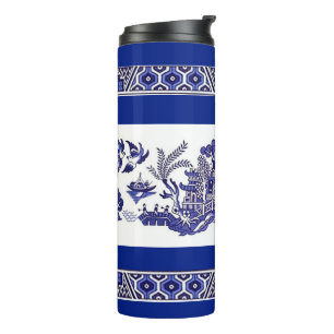 Classic Blue Willow Design Thermosbecher