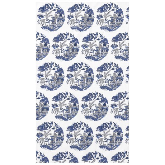 Classic Blue Willow Design Tischdecke (Vorderseite)