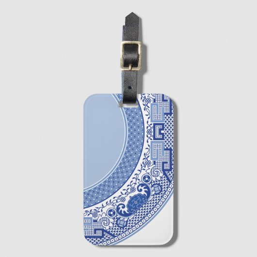 Classic Blue Willow Luggage Tag Gepäckanhänger (Vorderseite Vertikal)