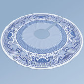 Classic Blue Willow Tree Skirt Polyester Weihnachtsbaumdecke