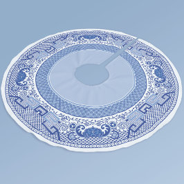 Classic Blue Willow Tree Skirt Polyester Weihnachtsbaumdecke