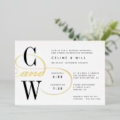 Classic Blüh Monogram Probe Dinner Folieneinladung (Stehend vorne)