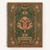 Classic blüh peach smaragdgrün Ornamente Notizblock (Vorderseite)