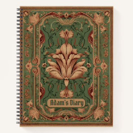 Classic blüh peach smaragdgrün Ornamente Notizblock