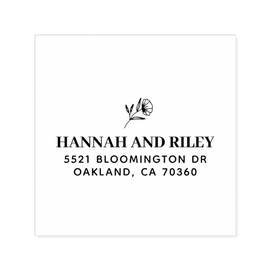 Classic Blume Couple Rücksendeadresse Permastempel (Design)