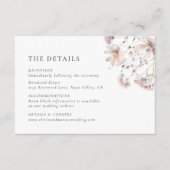 Classic Blush Floral Wedding Details Begleitkarte (Vorderseite)