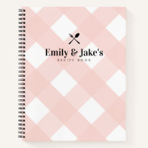 Classic Blush Gingham Paare Name Rezept Journal