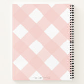 Classic Blush Gingham Paare Name Rezept Journal Notizblock (Rückseite)