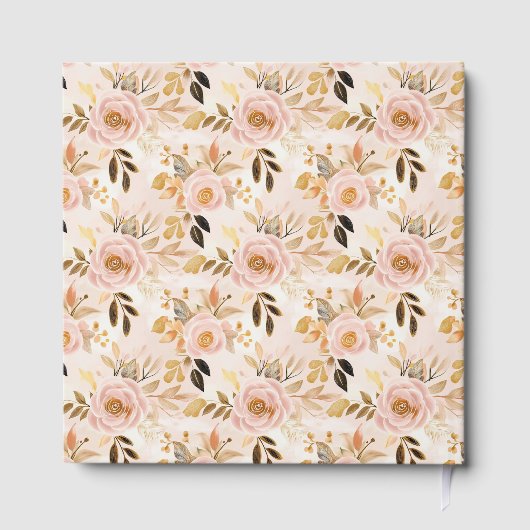 Classic Blush Gold Boho Wedding Gästebuchsignierun Gästebuch (Rückseite)
