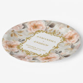 Classic Blush Gold Wedding Paper Teller (Schrägansicht)