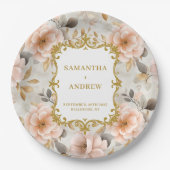 Classic Blush Gold Wedding Paper Teller (Vorderseite)