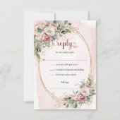 Classic Blush Pink Eucalyptus Wedding RSVP (Vorderseite)