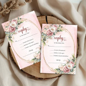 Classic Blush Pink Eucalyptus Wedding RSVP Karte