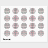 Classic Blush Pink Gray Plaid Pattern Label Sheet Runder Aufkleber (Blatt)