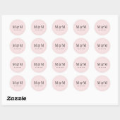 Classic Blush Pink Monogram Typography Wedding Runder Aufkleber (Blatt)