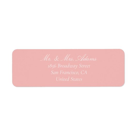 Classic Blush Pink Pre-Addressed Return Label (Vorne)