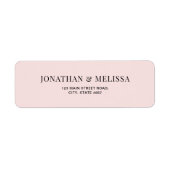 Classic Blush Pink Typography Wedding Address (Vorne)