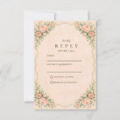 Classic Blush Rose Arch Wedding RSVP Karte (Vorderseite)