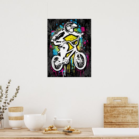 Classic Bmx Bike - Bmx Freestyle Bmx Poster Print (Küche)