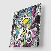 Classic Bmx Bike - Bmx Freestyle Bmx Square Clock Quadratische Wanduhr (Winkel)