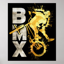 Classic Bmx Bike | Bmx Silver Gold Poster Print