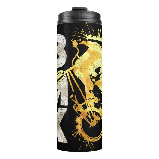 Classic Bmx Bike | Bmx Silver Gold Thermal Tumbler Thermosbecher (Vorderseite)