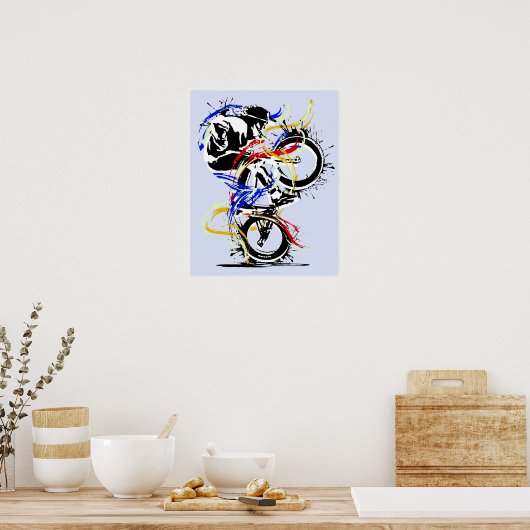 Classic BMX Flatland farbenfroh Poster (Küche)