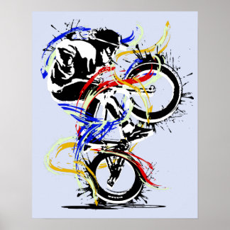 Classic BMX Flatland farbenfroh Poster