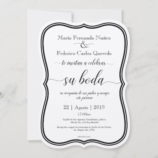 CLASSIC BODA EINLADUNG (Vorderseite)