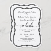 CLASSIC BODA EINLADUNG (Vorne/Hinten)