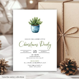 Classic Bohemian Earthy Watercolor Christmas Party Einladung