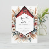 Classic Boho Barnyard Wedding Save The Date (Stehend Vorderseite)