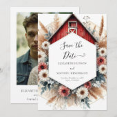 Classic Boho Barnyard Wedding Save The Date (Vorne/Hinten)