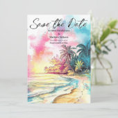 Classic Boho Beach Wedding Save The Date (Stehend Vorderseite)