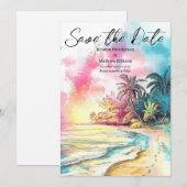 Classic Boho Beach Wedding Save The Date (Vorne/Hinten)