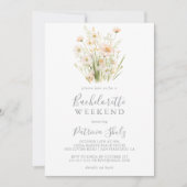 Classic Boho Blush Wildblume Bachelorette Einladung (Vorderseite)
