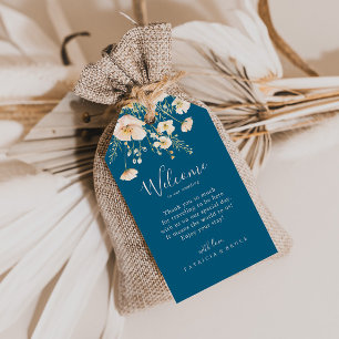 Classic Boho Blush Wildblume Begrüßung Geschenkanhänger