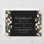 Classic Boho Blush Wildblume Black Elopement Ankündigung (Vorderseite)
