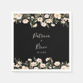Classic Boho Blush Wildblume Black Wedding Napkin Serviette (Vorderseite)